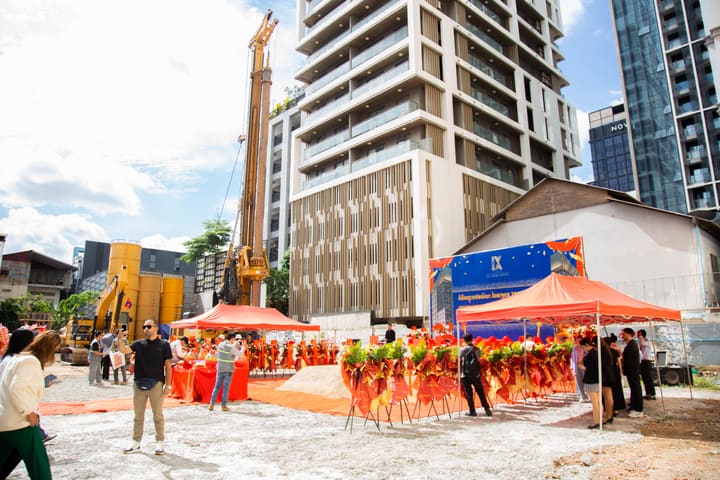 Time Square groundbreaking in Phnom Penh, with Time Square 9 in BKK1 and Time Square 11 in BKK3 entering construction.