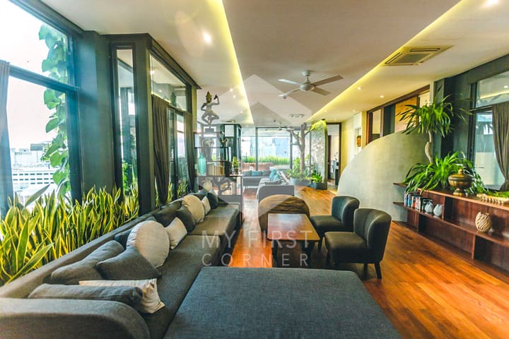 Floor plan for 1-Bedroom Serviced Apartment at Tonle Bassac