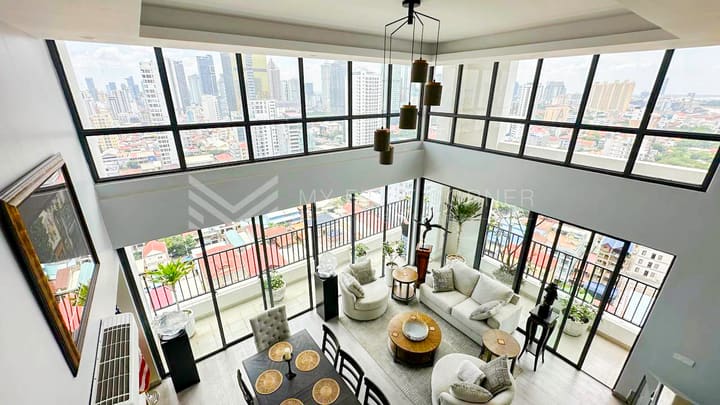 21th floor 3 bedroom duplex for sale in Boeung Trabek Chamkarmorn Phnom Penh