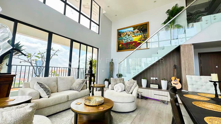 Floor plan for 21th floor 3 bedroom duplex for sale in Boeung Trabek Chamkarmorn Phnom Penh