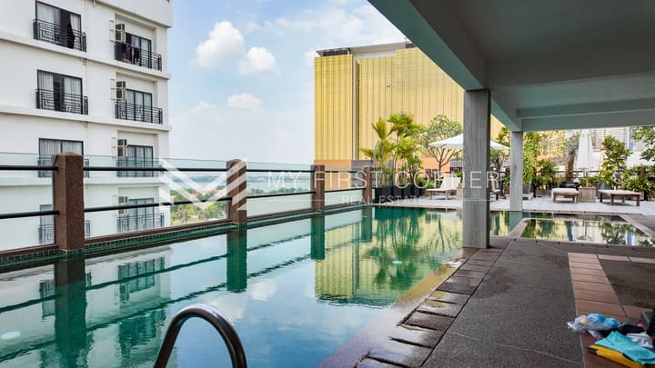 Floor plan for 2- Bedroom service apartment in Tonle Bassac For Rent