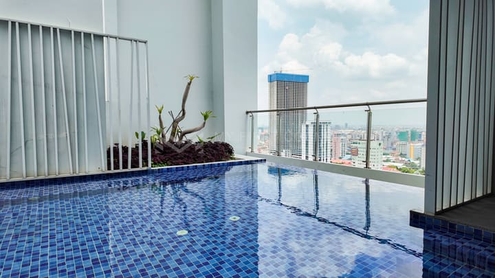 Floor plan for 2-bedroom service apartment in Boeng Trobek Chamka Morn