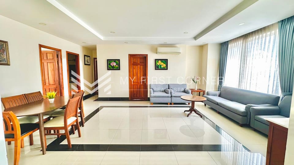 3-Bedroom Service Apartment in BKK1 For Rent 