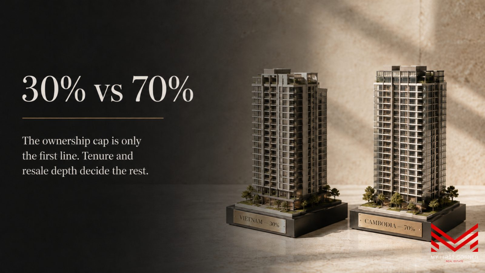 Vietnam foreign ownership cap compared with Cambodia, condominium towers in Ho Chi Minh City and Phnom Penh